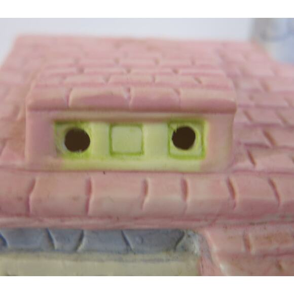 Vintage EASTER VILLAGE Bakery Ceramic House Light Up* 4"x5" Pink Purple 1980's - Picture 3 of 11